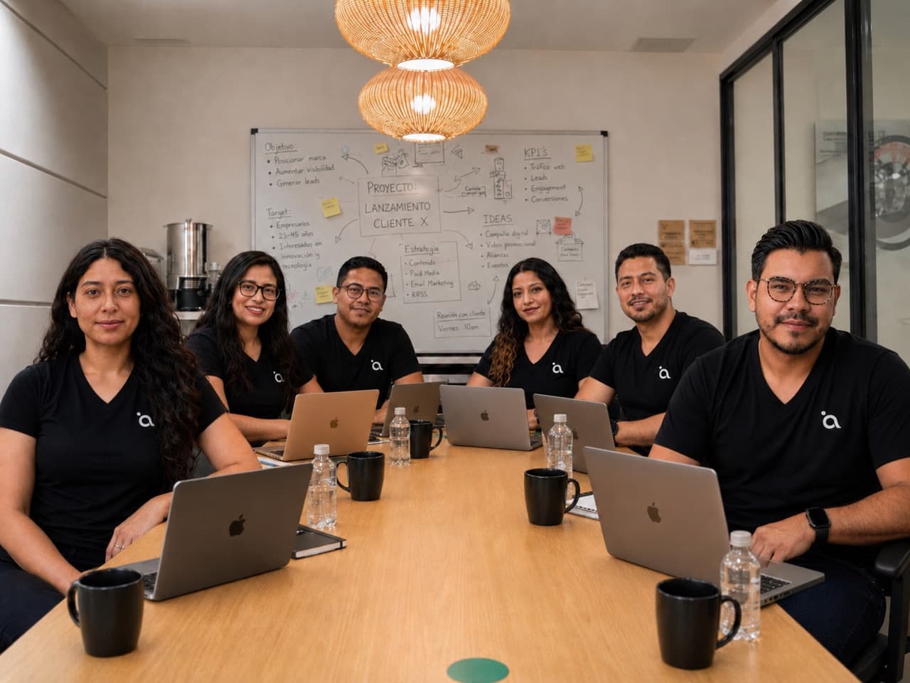 Equipo de Antuario, agencia de marketing digital en CDMX, en sesión de estrategia de un proyecto de lanzamiento.